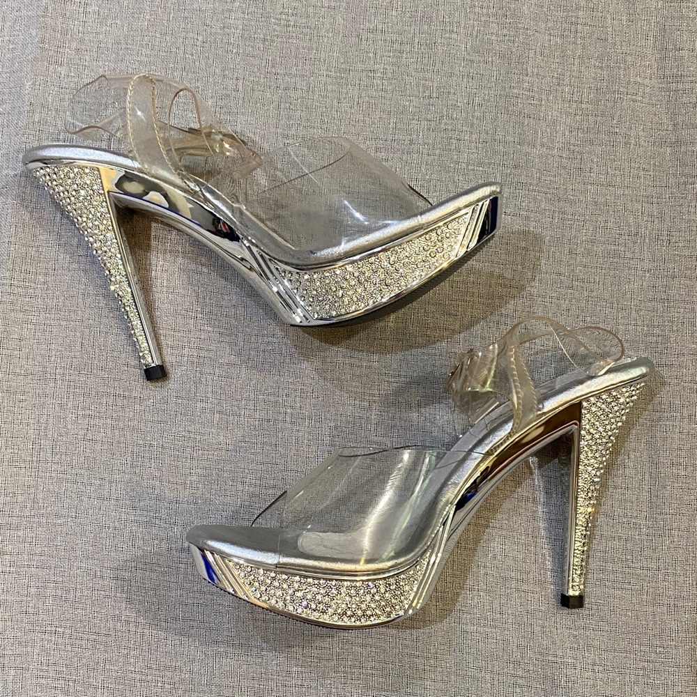 Dazzling Silver Rhinestone Heels